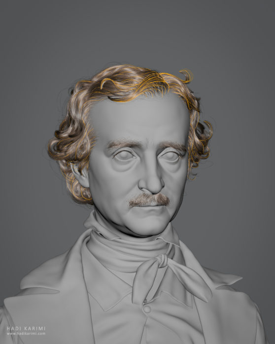 Edgar Allan Poe 3D Render
