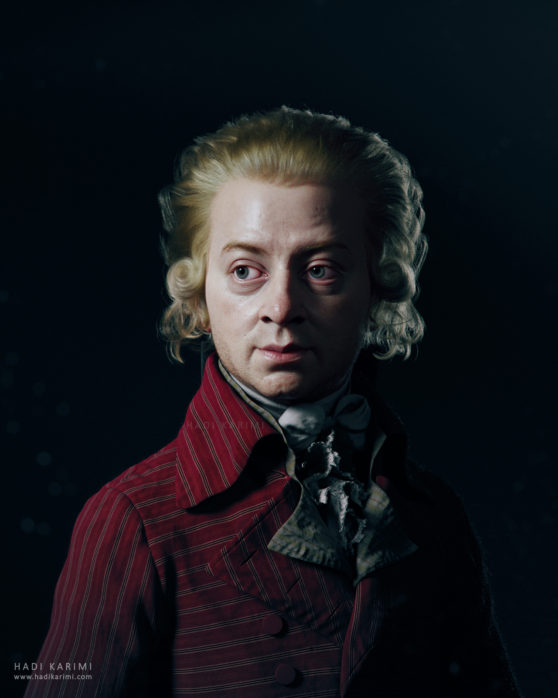 Wolfgang Amadeus Mozart 3D Render