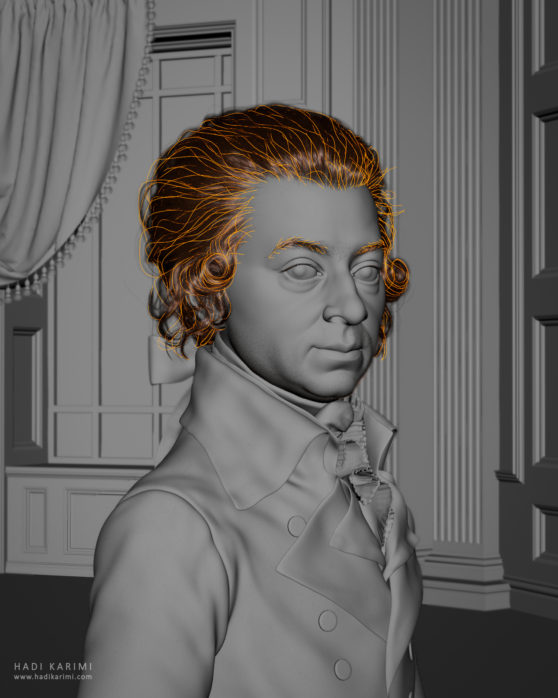 Wolfgang Amadeus Mozart 3D Render
