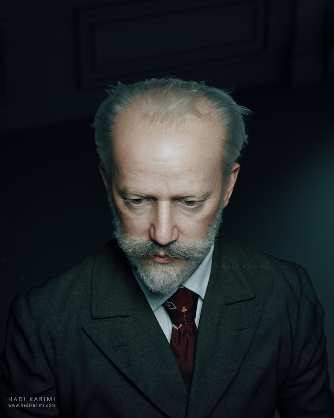 Pyotr Ilyich Tchaikovsky 3D Render