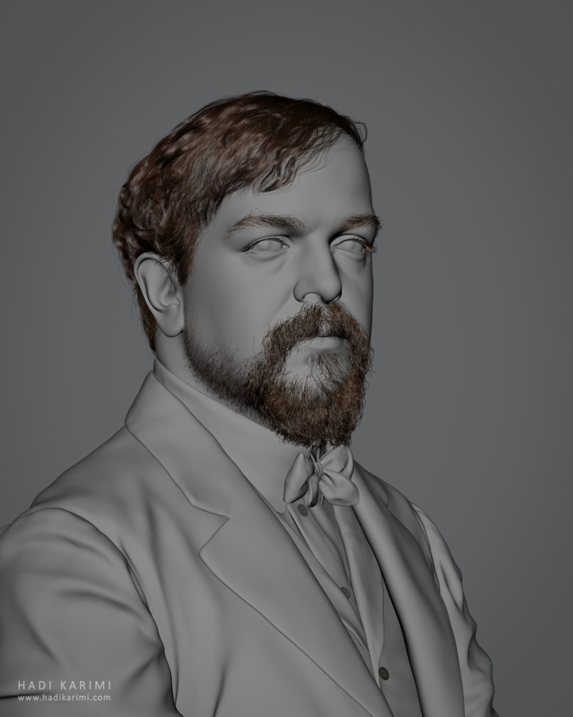 Claude Debussy 3D Render
